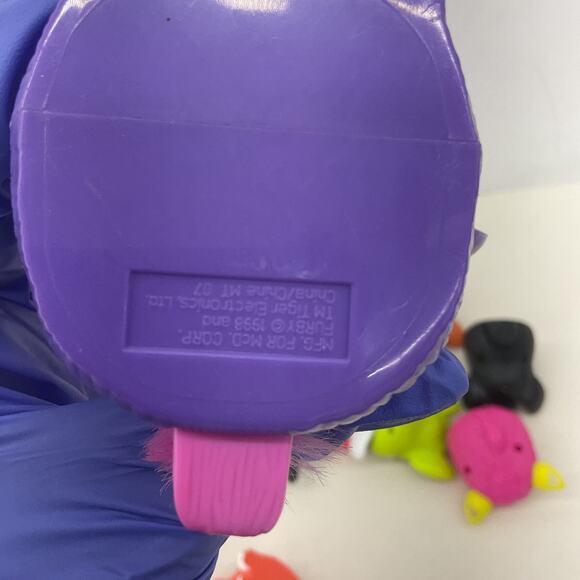 Preowned Multicolor Furby Purple Green Pink Figure Lot Plastic - Picture 3 of 5